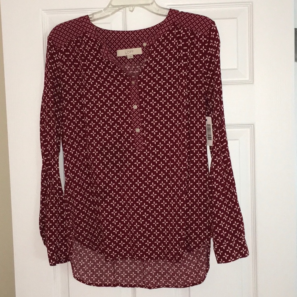 Loft Henley Style Tunic Top
